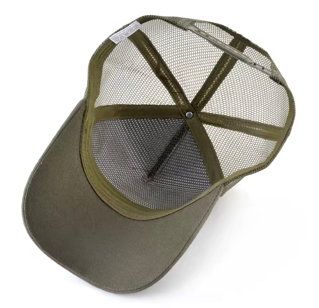 Men’s khaki green breathable hat